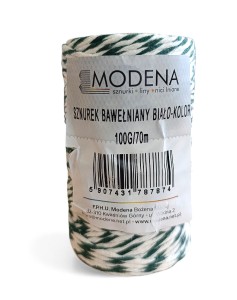Sznurek bawełniany biało-kolor 100 g 70 m